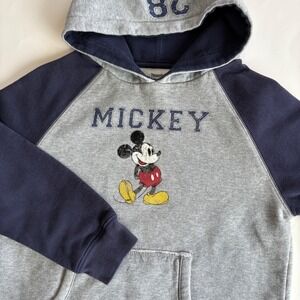 Disneyland Walt Disney World Youth L Mickey Mouse Hooded Sweatshirt Blue‎ Gray